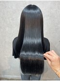 サラ艶ロングレイヤーカットサイエンスアクア髪質改善韓国ヘア