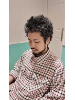 エルエフェ(EL JEFE)&nbsp;【シルバーメッシュ×ツイストパーマ×スパイキーショート】