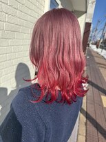 カメリア (camellia)&nbsp;ピンク+裾レッドカラー