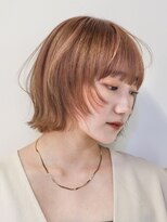 シスタ(SISTA)&nbsp;外はねくびれボブオレンジブラウンオレンジベージュ【自由が丘】