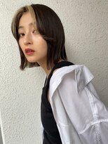 ハローバイシー 仙台(Hello by Sea)&nbsp;大人黒髪ネビージュタッセルボブ小顔似合わせ前髪ワンレンボブ