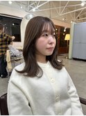 くびれロブ×柔らかグレージュ