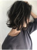 Rumor×3Dハイライトカラーホワイトアッシュ 抜け感レイヤーロブ