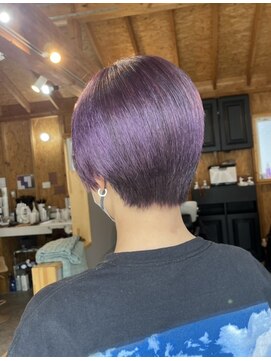 アフターニュース 新潟(afternews) ショートボブ/パープル/ブリーチ/ダブルカラー/新潟