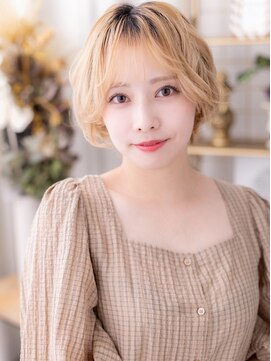 カバーヘアアンドスパ ブリス 浦和(COVER HAIR&SPA bliss) 韓国風全頭ブリーチ小顔ゆるふわプードルボブa浦和20代30代40代