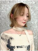 レイヤーボブウルフボブひし形ミディアムレイヤーダブルカラー