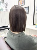 ぱっつん白髪ぼかしカラー30代40代50代60代