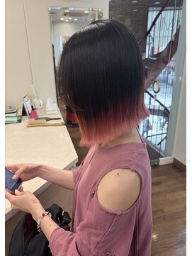 モア 下通店(MORE) pink gradation BOB／縮毛矯正／ボブ