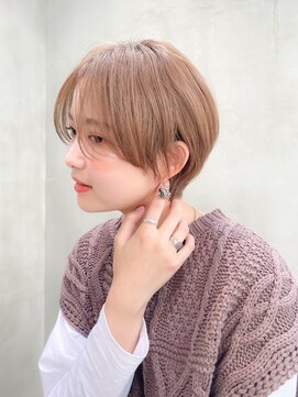 メーヴェ(Mowen) mowen南堀江 ウェットヘアxハンサムショート×ベージュ