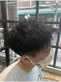 中学生のメンズカット/ツーブロック/フレッシュ/ラフ/黒髪/束感
