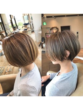 バンプ ギンザ(BUMP GINZA) 《30代40代》白髪ぼかしハイライト×前下がりボブ【イケダ】