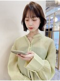 大人ツヤくびれヘア切りっぱなし外ハネボブ