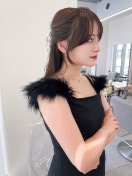 ノク(nok) シアベージュおくれ毛_ダークアッシュチェリーブラウン