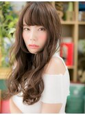 外国人風斜めバング無造作ウェーブパーマc5戸田公園20代30代40代