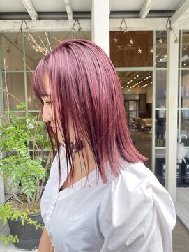 ラウブロッサム 大宮西口店(Lau Blossom) ブリーチなしダブルカラー　ボルドー　ワインレッド