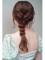 イメチェンハッシュカットフルバングレッドブラウン
