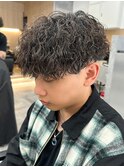 マッシュスパイラルパーマツイストスパイラル波巻きメンズ
