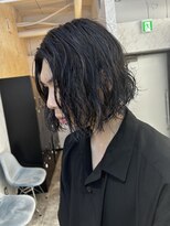 オム ブランシェ(HOMME BLANCHE’)&nbsp;ウェーブパーマ×ブルーハイライトカラー