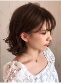 【デジタルパーマ】ココアブラウンミディアムヘア