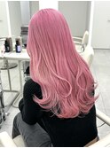 色落ちブロンド=ホワイトピンク