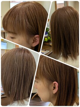 クリア 美容室 カラーは明るめピンクベージュ☆