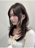 韓国風/レイヤー/小顔/前髪カット/髪質改善/グレージュ/透明感