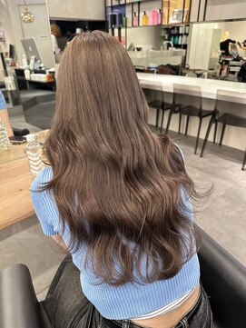 ベレーザ 渋谷神南(Beleza) 8783暗髪ダブルカラー＆ブリーチなし韓国レイヤーオリーブカラー