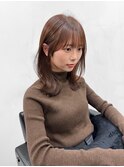 顔周りカット×暖色ブラウン