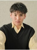 ニュアンスパーマブルーブラックウルフシャドウパーマ渋谷原宿