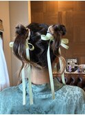 お団子ツインテール