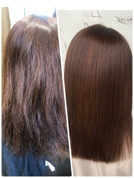 髪質改善ブラウンカラー