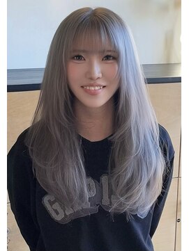 ココロヘアー 住吉店(Cocolo hair) ホワイトシルバーカラー×レイヤーカット×PRトリートメント