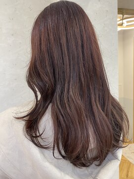 ロンドプランタン 恵比寿(Lond Printemps) ピンクブラウンカラー　ゆるふわセミロングヘア