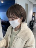 オリーブベージュ/オリーブアッシュ/ショートボブ