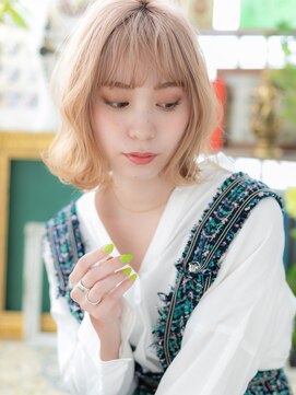 カバーヘア イヴ 戸頭店(COVER HAIR EVE) 韓国風大人ハイライトカラー透明感ロブヘアa戸頭10代20代30代