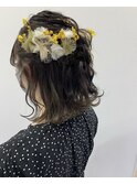 ハーフアップ　１０代２０代３０代　ヘアセット