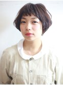 大人かわいい×ひし形ショートボブ 丸みショート