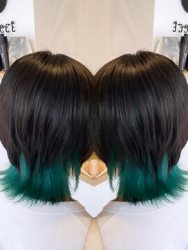 アフェクト 上大岡(affect) 黒髪/グレーベージュ/レイヤーロング/前髪パーマ/上大岡