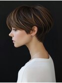 ★暗めカラーグランマッシュフェイスフレーミングデザインカラー