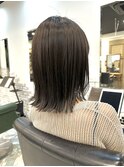 艶ロングショートワンカールパーマカーキグレージュ前髪錦糸町