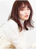【湯田】ミディアムレイヤーピンクイヤリングカラー