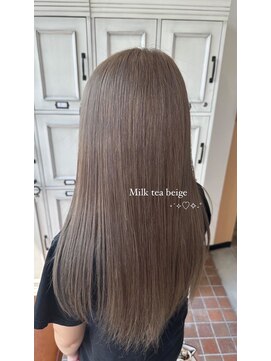 ヘアー ワークス ボナ 前橋店(HAIR WORKS bona.) 外国人のようなやわらかい質感◎ミルクティーグレージュロング