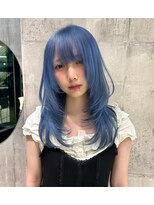 ワンズオゼ 渋谷(ONE's oze)&nbsp;ハイトーン/ダブルカラー/クラゲヘアー/オリーブグレー/小顔/