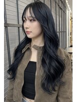 ロックス バイ マグ 松本(rocks BY MAG)&nbsp;10代20代◎艶感ブルーブラックロング×ヨシンモリ