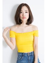 ソーホー ニューヨーク シズオカ(SOHO newyork SHIZUOKA) ふんわりセンターパートのフェミニンボブスタイル