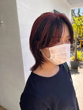 バランス(balance) ミディアムウルフ×アンブレラカラー