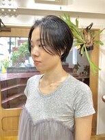 シエン 恵比寿(CIEN)&nbsp;黒髪カタログ/前下がりボブ/ハンサムショート/前髪カット