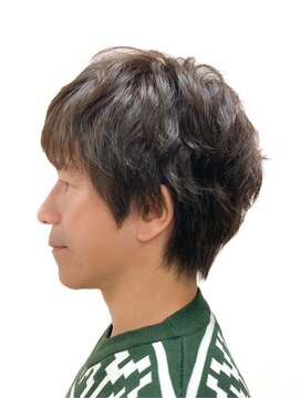 黄ぐまくん美容室 メンズ　ランダムパーマ