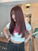 アオ(ao.)&nbsp;エアリーロング/艶髪/ピンクブラウン/レイヤーカット