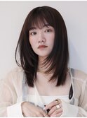 ミディアム大人レイヤー/ナチュラルストレートヘア【自由が丘】
